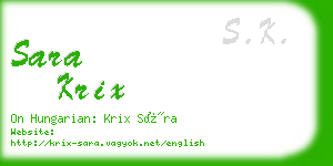 sara krix business card